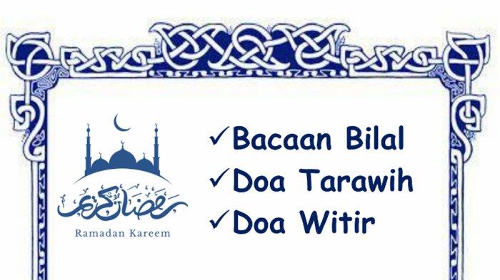 Link PDF Bacaan Bilal Tarawih 23 dan Witir Lengkap Jawaban Jamaah Latin Arab dan Terjemahan