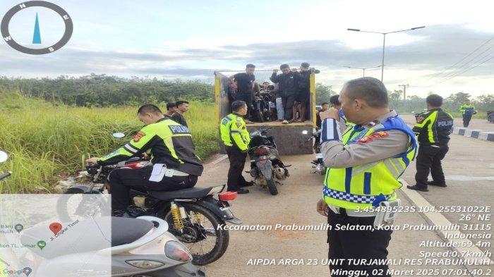 Ratusan Remaja Hendak Balap Liar Kocar-kacir Disergap Polres Prabumulih, Puluhan Motor Dikandangkan
