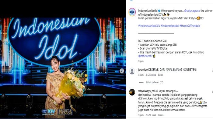 Celyna Grace, yang berhasil keluar sebagai juara Indonesian Idol musim ke-14.