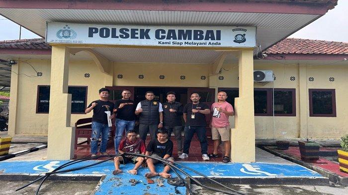 Kepergok Saat Sedang Memotong dan Mengelupas Kabel Listrik, Dua Pria Asal Muaraenim Ditangkap