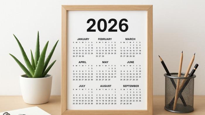 Download Gratis Kalender 2026 Bulan Januari - Desember, Ada Weton Jawa dan Tanggal Merah 25 Hari