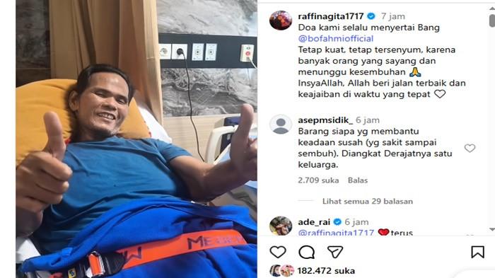 Fahmi Bo, yang mengabarkan dirinya pulang dari rumah sakit setelah menjalani serangkai