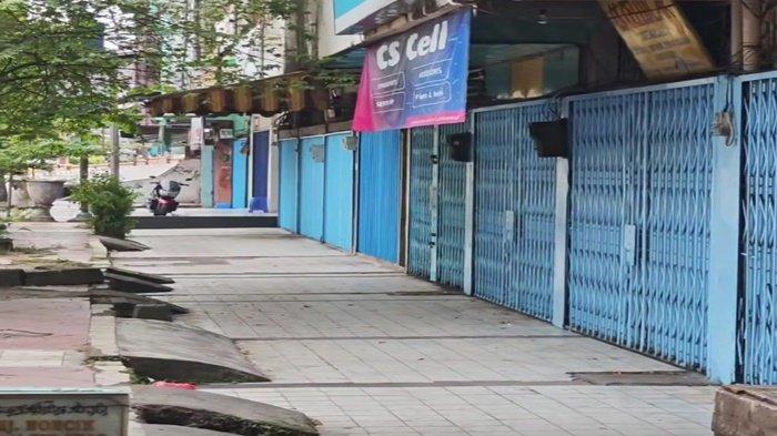 Ikuti Permintaan Pemkot, Pemilik Ruko di Prabumulih Cat Tokonya Jadi Warna Biru