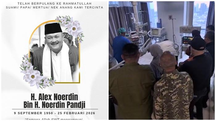 ALEX NOERDIN MENINGGAL -- Mantan Gubernur Sumatera Selatan, Alex Noerdin, meninggal dunia pada Rabu (25/2/2026). Rencananya, jenazah Alex Noerdin akan dibawa pulang ke Palembang pada Kamis, (26/2/2026).