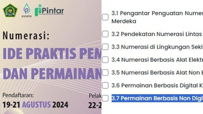 Jawaban Soal Modul 3.7 Permainan Berbasis Non Digital Kaya Numerasi, Pelatihan Pintar Kemenag