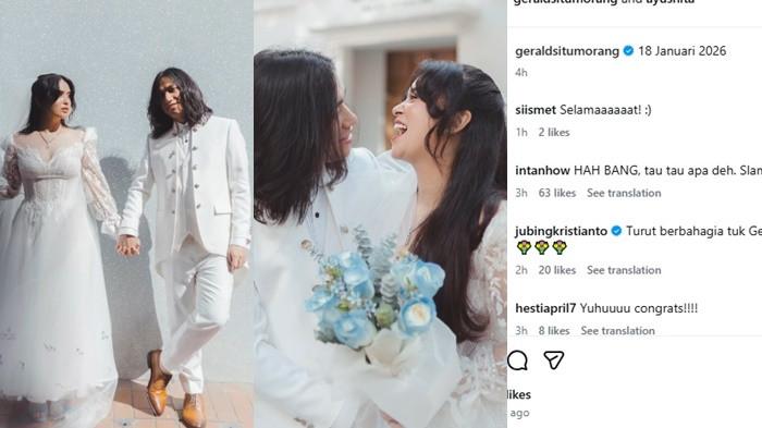 AYUSHITA MENIKAH - Kabar pernikahan Ayushita dan Gerald Situmorang itu diumumkan melalui unggahan Instagram mereka, Selasa (17/2/2026).