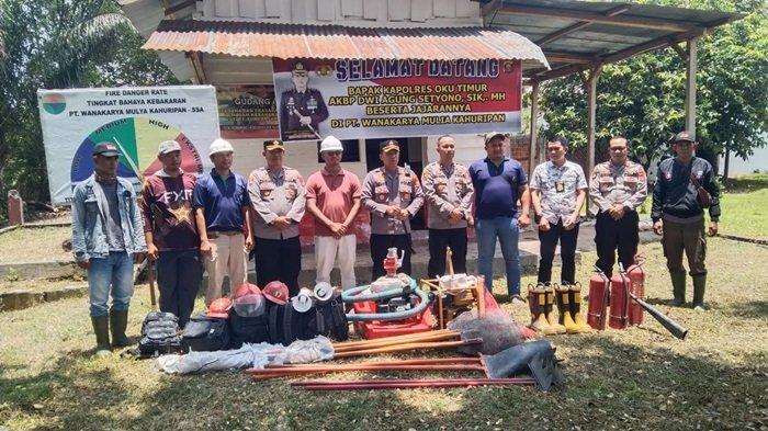 Waspada Karhutla, Kapolres OKUT Cek Alat Pemadaman Api di PT WMK