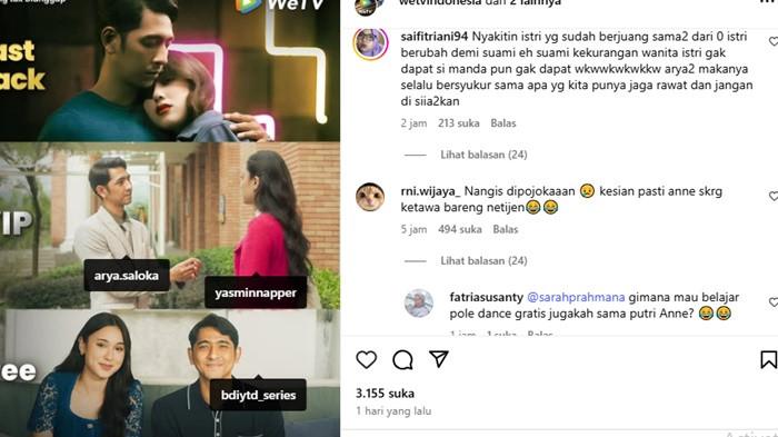 Kolom komentar di akun Arya pun dipenuhi berbagai reaksi, mulai dari sindiran, hujatan, hingga ko