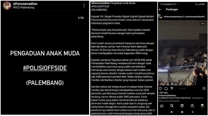 Konser Rossa Palembang Tuai Kecewa Promotor, Viral Tagar #polisioffside, Klarifikasi Kapolrestabes