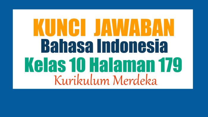 Kunci Jawaban Bahasa Indonesia Kelas 10 Halaman 179 Kurikulum Merdeka: Analisis Puisi