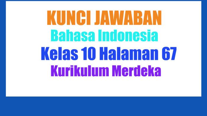 Jawaban Bahasa Indonesia Kelas 10 Halaman 67 Kurikulum Merdeka: Kesimpulan Perbedaan Tokoh