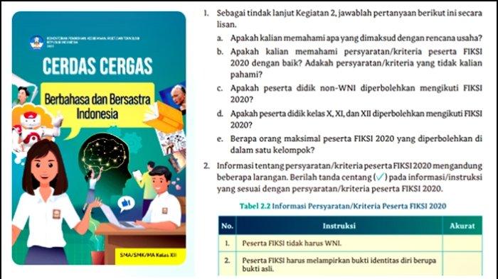Kunci Jawaban, Cerdas Cergas Bahasa Indonesia Kelas 12 Halaman 48 49 Kurikulum Merdeka, Ayo Berlatih