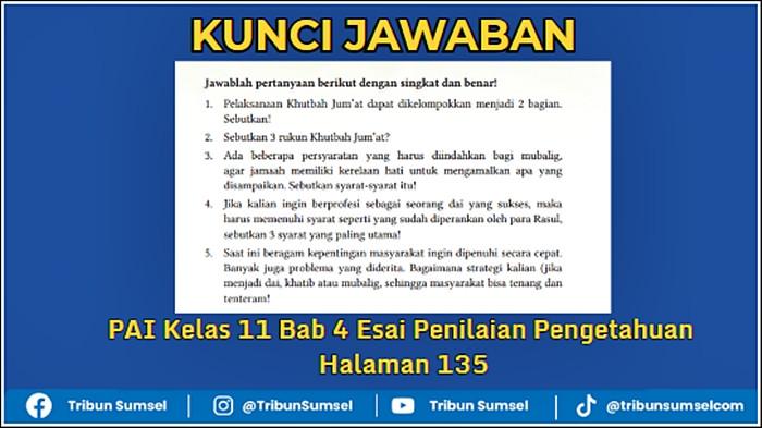 Kunci Jawaban PAI Kelas 11 Bab 4 Esai Penilaian Pengetahuan Halaman 135, Kurikulum Merdeka