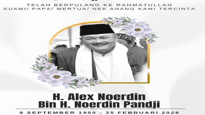 ALEX NOERDIN MENINGGAL -- Mantan Gubernur Sumsel Alex Noerdin meninggal dunia, Rabu (25/2/2025). Alex Noedin meninggal dunia di rumah sakit di Jakarta.