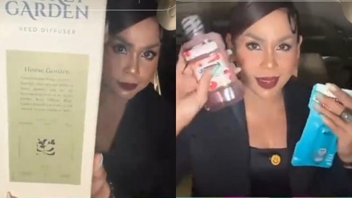 Melaney Ricardo unboxing isi suvenir resepsi pernikahan El Rumi dan Syifa Hadju,