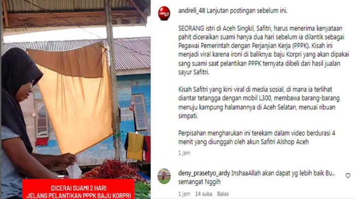 Momen Fitri ibu dua an1ak di Aceh Singkil berjualan