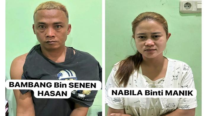 DITANGKAP POLISI -- Bambang (38) dan Nabila (25), pasangan suami istri yang kompak mencuri motor di parkiran toko MM Agung Jalan AMD, Kelurahan Talang Jambe, Kecamatan Sukarami, Kota Palembang pada 23 Maret 2025 lalu. Keduanya kini sudah ditangkap polisi.