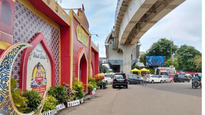 Pos Pelayanan Idul Fitri 2025 di Bundaran Air Mancur Palembang Aman, Lalulintas Terpantau Lancar
