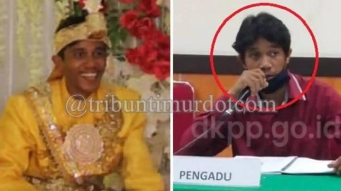 LSM PELAPOR GURU - Kolase: Potret Faisal Tanjung saat menikah diupload di Facebook-nya (kiri) dan momen Faisal menghadiri sidang pemeriksaan dugaan pelanggaran KEPP KPU Lutra di Bawaslu Provinsi Sulawesi Selatan (Sulsel), Kota Makassar, Senin (14/12/2020). Faisal Tanjung ramai dicari karena disebut aktivis LSM pelapor dua guru SMA di Lutra hingga dipecat.