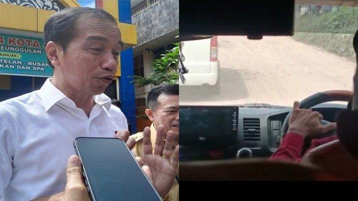 Kunker ke Jambi, Jokowi Lintasi Jalan Rusak Menuju Sungai Gelam, Mobil Melambat