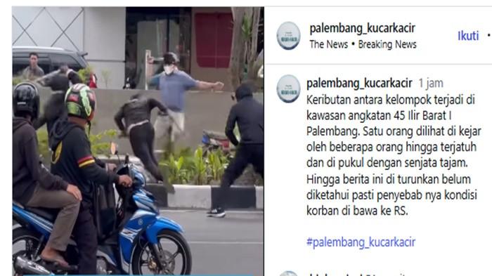 Suasana di Jalan Angkatan 45, Kecamatan Ilir Barat I, tepatnya di depan Palembang Sq