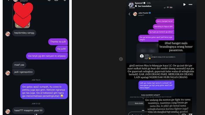 Tangkapan layar isi DM selebgram L