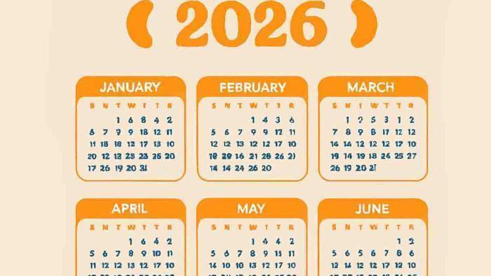 Unduh Gratis Kalender 2026: Ada 17 Hari Libur Nasional, 8 Hari Cuti Bersama dan 8 Kali Long Weekend