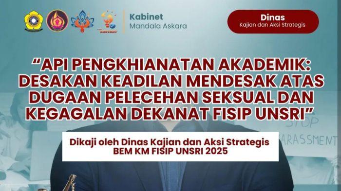 Viral BEM FISIP Unsri Ungkap Dugaan Pelecehan Sosial di Kampus, Sang Dosen Kini Dinonaktifkan