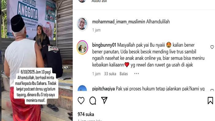 MINTA MAAF- Yai Mim berinisiatif menyampaikan permintaan maaf secara langsung kepada tetangganya, Sahara dan suaminya, yang sempat berseteru akibat lahan parkir dan dugaan asusila.