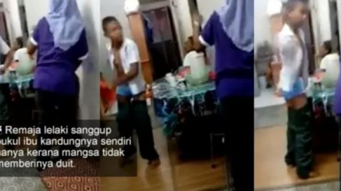 Biadab, Anak ABG Ini Pukuli Ibunya Sendiri Cuma Gara-gara Uang Jajan Kurang