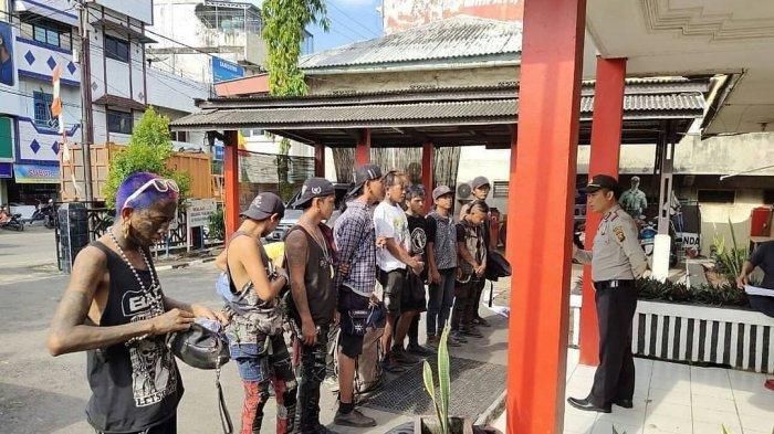 Polsek Lawang Kidul Muaraenim Tangkap lantas Beri Arahan 10 Anak Punk