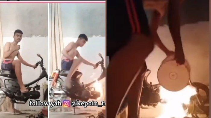 VIRAL Aksi Seorang Pria Niat Pamer Nyalakan Motor Dalam Rumah, Endingnya Bikin Ngeri