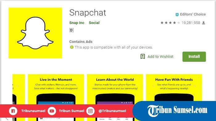 Download Aplikasi Snapchat, Edit Foto Keikinian yang Sedang Heboh, Dipakai Banyak Artis