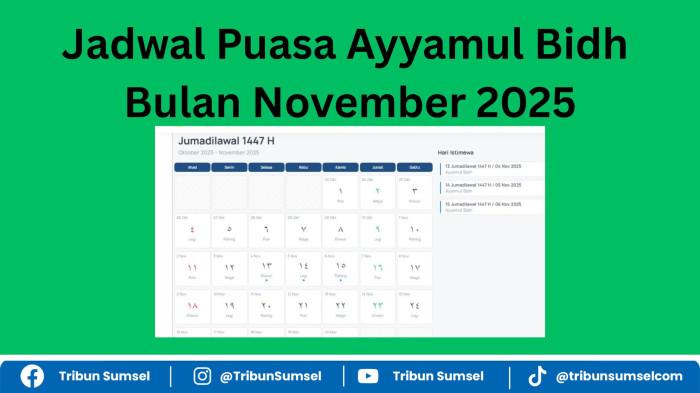Mulai 4 November 2025, Jadwal Puasa Ayyamul Bidh Bulan ini Bertepatan 13, 14, 15 Jumadil Awal 1447 H