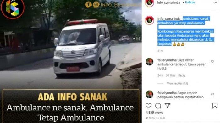 Video Viral Ambulans Salip Konvoi Presiden Jokowi di Samarinda, Mobil Presiden Mengalah Tuai Pujian