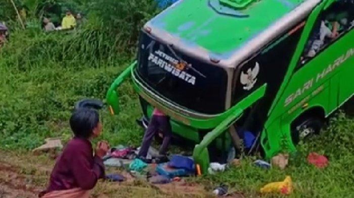 Bus Sari Harum Bawa Rombongan Peziarah Masuk Jurang, 34 Penumpang Jadi Korban Luka