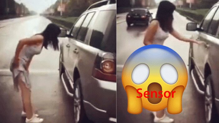 Wanita Cantik ini Bungkukkan Badan dan Tarik Rok Hingga Tersingkap, Astaga Semua Syok Lihat