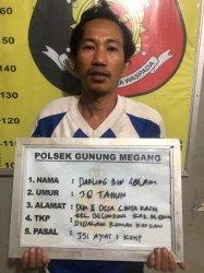 Polsek Gunungmegang Amankan Darling karena Aniaya Istri dan Anak hingga Memar