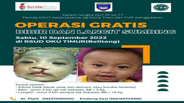 Dinkes OKU Timur Bakal Gelar Operasi Bibir Sumbing Gratis, Ini Cara Daftarnya