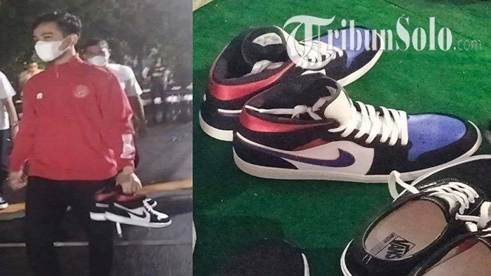 Tertangkap Kamera Gibran Tenteng Sepatu Air Jordan Seharga Rp4,3 Juta, Takut Basah : Sayang Dong