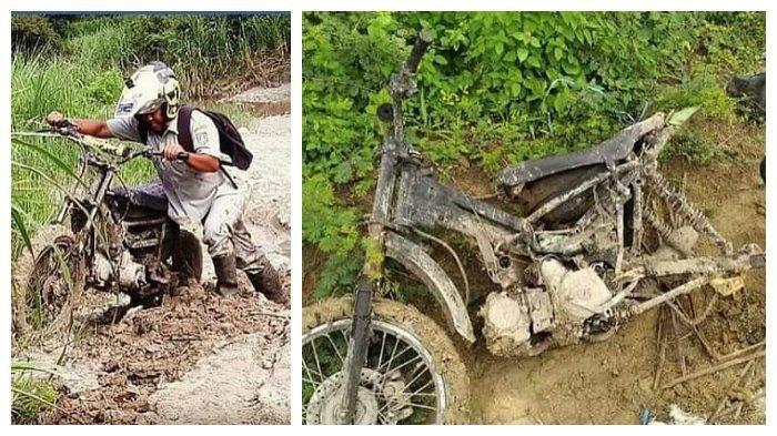 Kisah Pak Guru Honorer Ganti Motor Sampai 9 Kali untuk Mengajar di Pelosok, Pulang Bawa Kayu Bakar