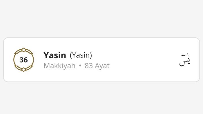 Surat Yasin Full 83 Ayat Teks Arab Latin dan Artinya, Dibaca Online Lewat HP
