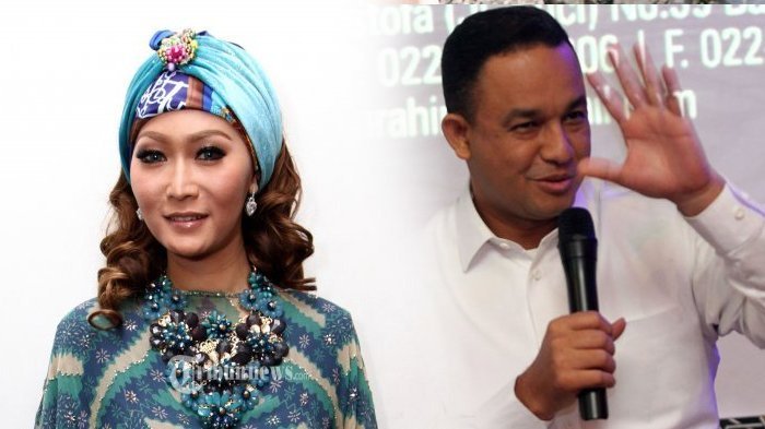 Tak Acungkan Tiga Jari Saat Foto Bareng dengan Anies Baswedan Tapi Lihat Ekspresi Wajah Inul