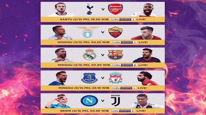Jadwal Siaran Langsung Sepak Bola Akhir Pekan ini, Big Match El Clasico Real Madrid vs Barcelona