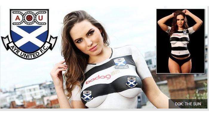 Disewa untuk Promosikan Jersey Anyar Klub, Model Wanita Seksi ini Sebenarnya Tidak Pakai Baju