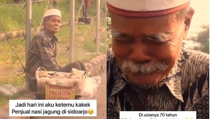 VIRAL Kakek Menangis saat Dagangan Diborong, Sebelumnya Nampak Sedih karena Nasi Jagung Tak Laku