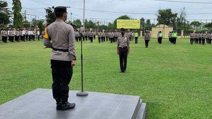 Kapolres Ogan Ilir Pimpin Upacara Kenaikan Pangkat Kasat Sabhara Kompol Makmun Arrasyid