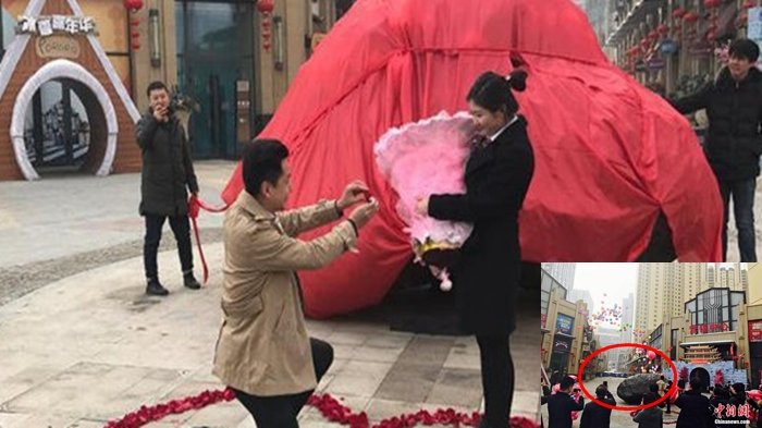 Luar Biasa, Pria Ini Lamar Kekasihnya Pakai Sesuatu dari Langit