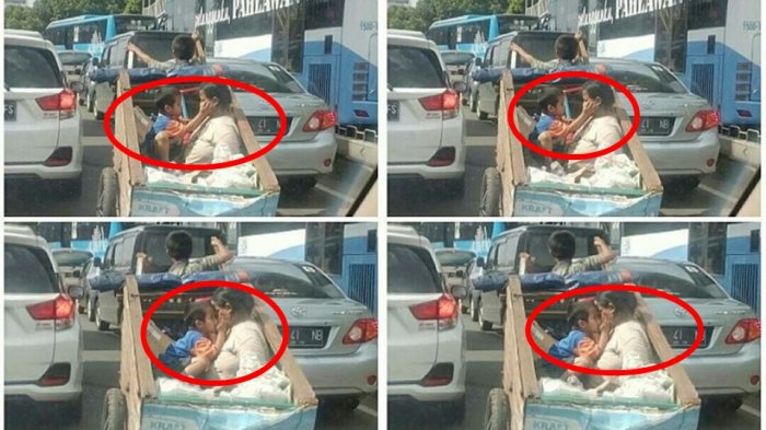 Ibunya Kepanasan di Gerobak, Lihat yang Dilakukan Bocah Ini Bikin Nangis