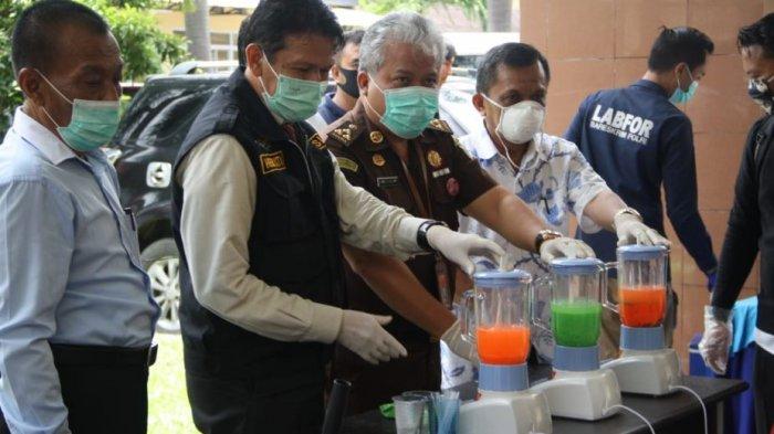 Polda Sumsel Musnahkan 26.221,39 Gram Sabu dan 2.186 Ekstasi Hasil Ungkap Kasus Februari-Maret